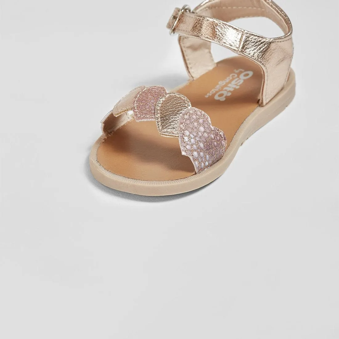 Baby's "Hearts" Metallized Magnesium Sandals