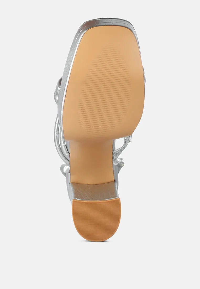 Beam Tips Strappy Chunky Platform High Heel Sandals by London Rag