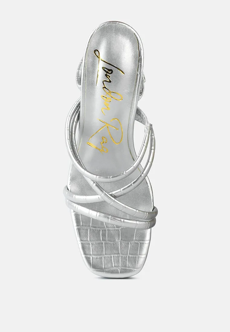 Beam Tips Strappy Chunky Platform High Heel Sandals by London Rag