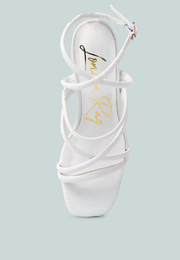 Beam Tips Strappy Chunky Platform High Heel Sandals by London Rag