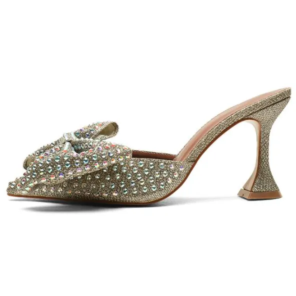 BOW RHINESTONE SHINY HIGH HEELS