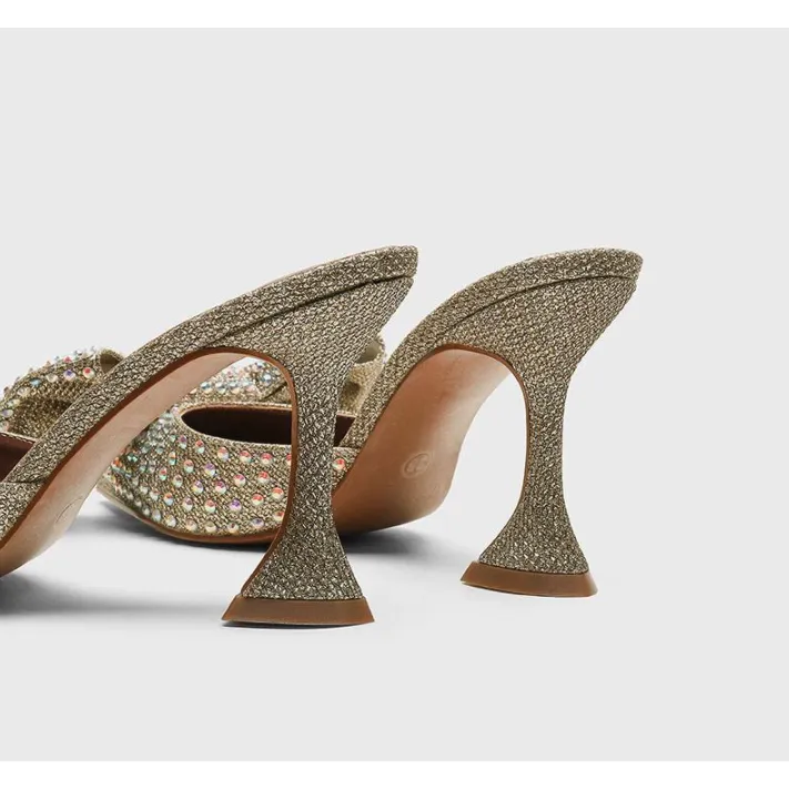 BOW RHINESTONE SHINY HIGH HEELS