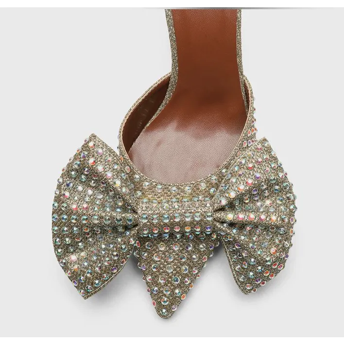 BOW RHINESTONE SHINY HIGH HEELS