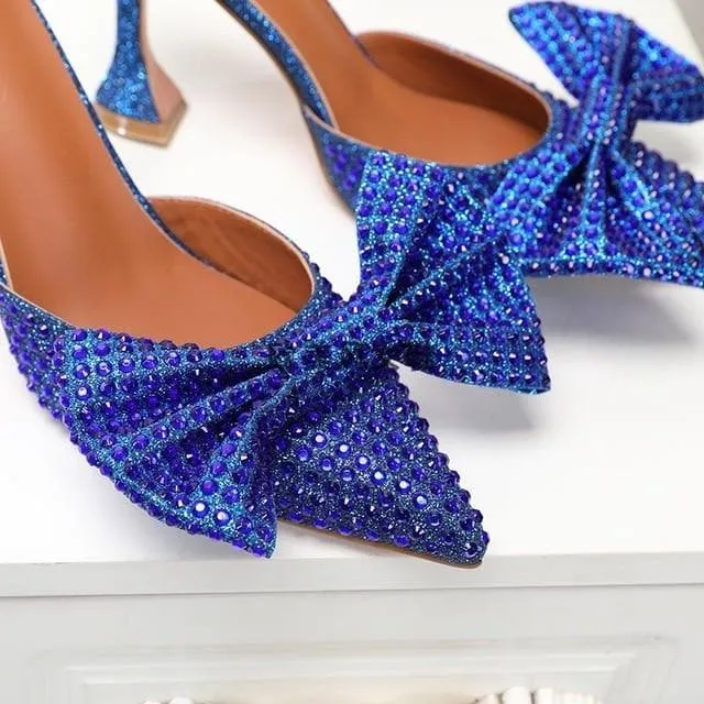 BOW RHINESTONE SHINY HIGH HEELS