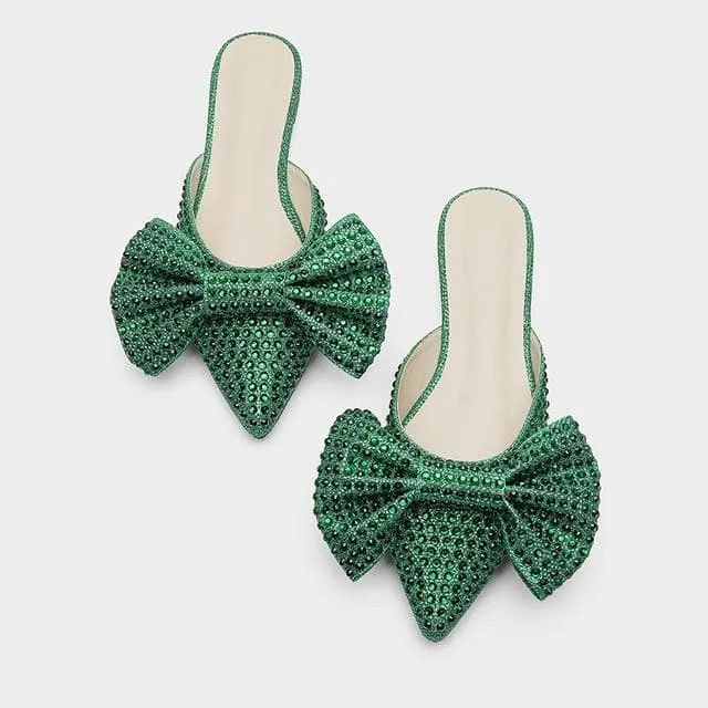 BOW RHINESTONE SHINY HIGH HEELS