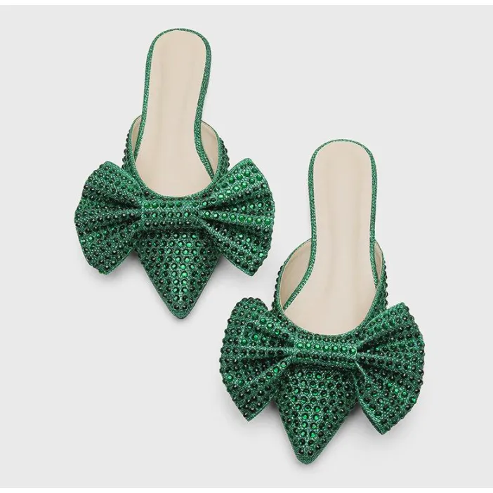 BOW RHINESTONE SHINY HIGH HEELS