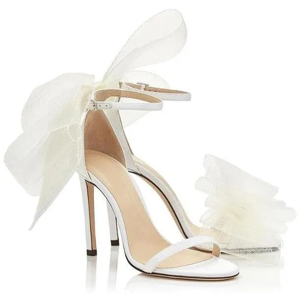 Bowknot Mesh Sandals Ankle Strap