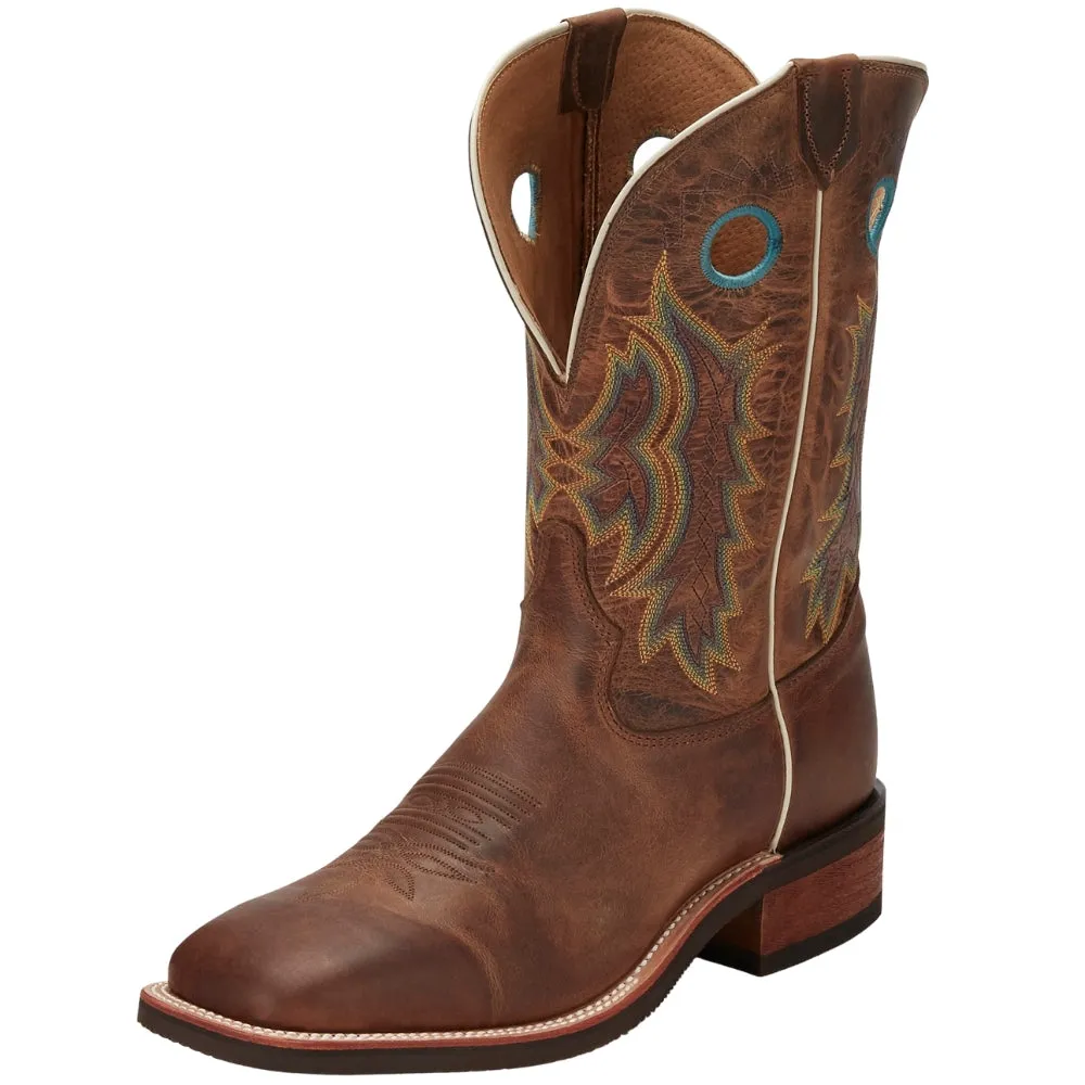 Creedance Embroidered Square Toe Pull On Cowboy Boots