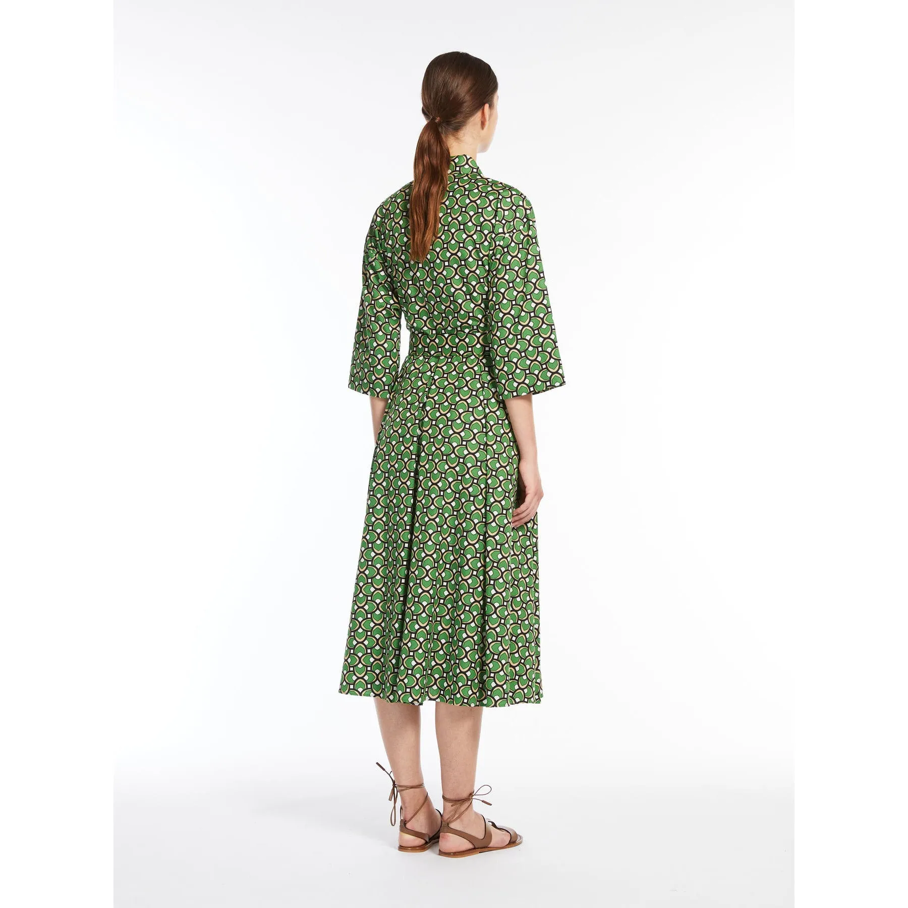 Max Mara Weekend Green Varenna Cotton Shirt Dress