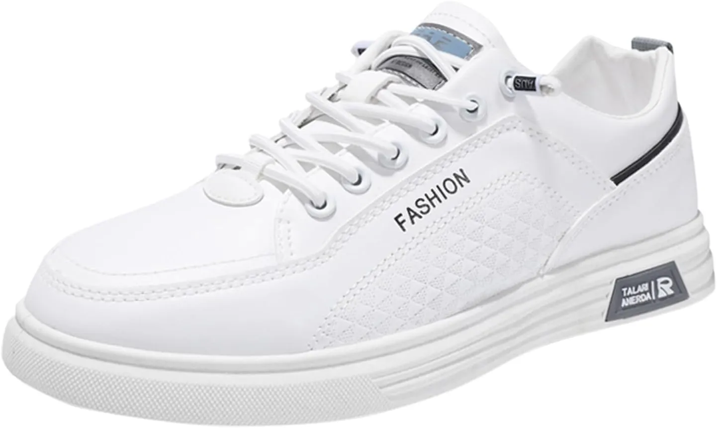 Men Slip on Walking Shoes Comfortable PU Leather Memory Foam Breathable Fashion Sneakers Non Slip Arch Support Cushioning Workout Tennis Shoes Wide Width