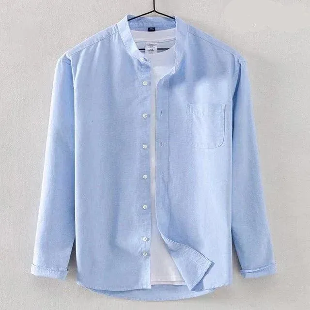 Men's High-Collar Fitted Shirt