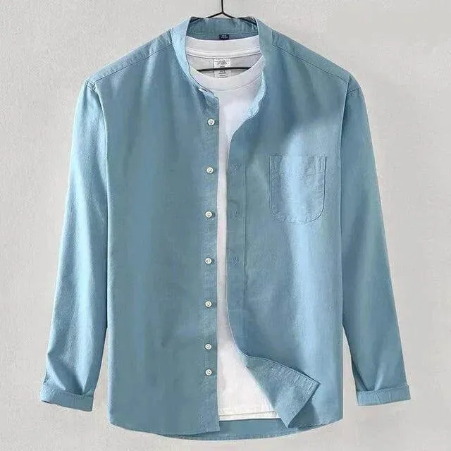 Men's High-Collar Fitted Shirt