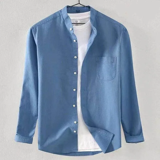 Men's High-Collar Fitted Shirt