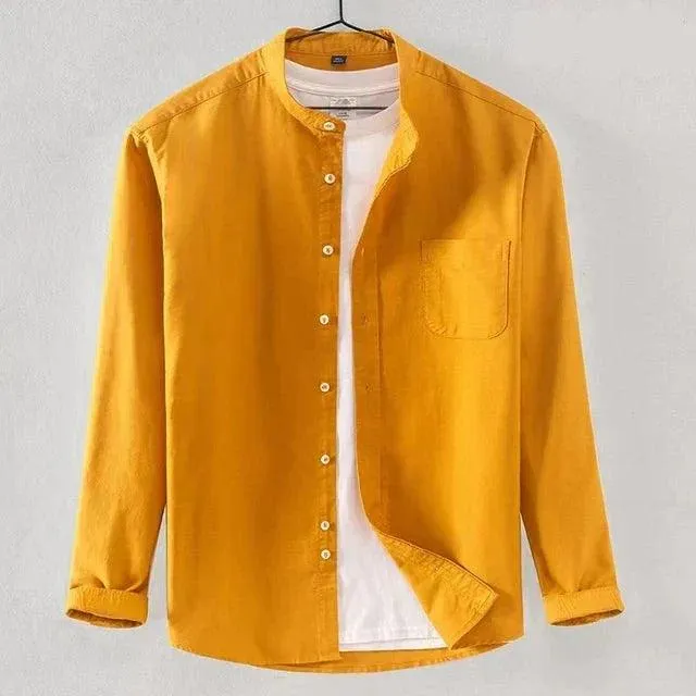 Men's High-Collar Fitted Shirt