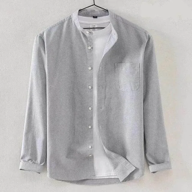 Men's High-Collar Fitted Shirt