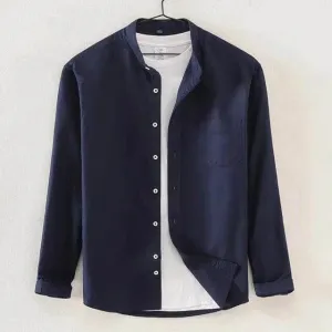 Men's High-Collar Fitted Shirt