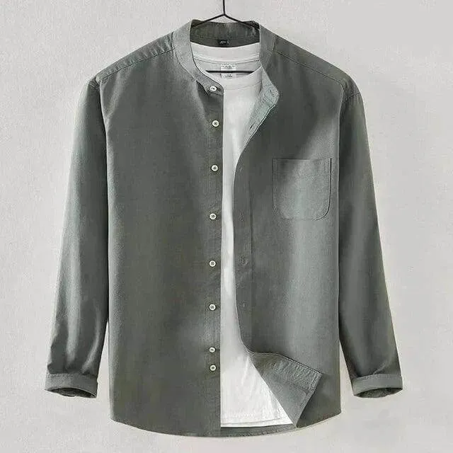 Men's High-Collar Fitted Shirt