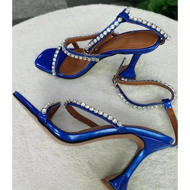 RHINESTONE STRAP HEELS