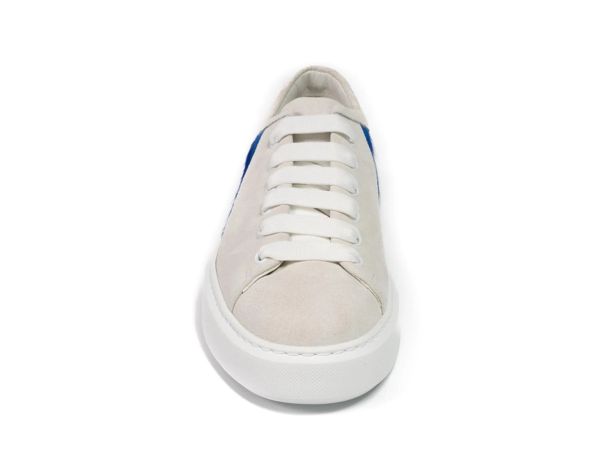 Royal Hair-on-hide with White Suede Leather Trainer