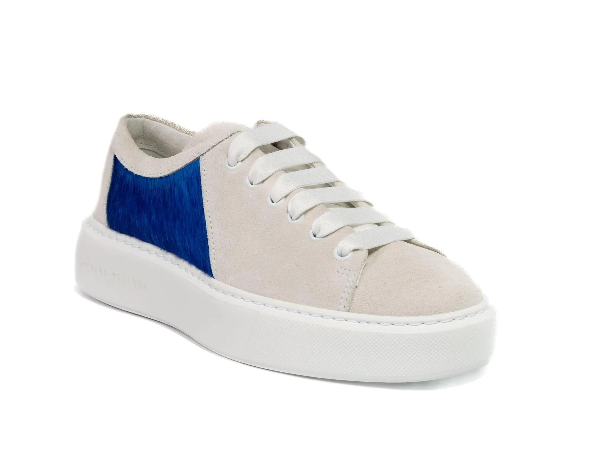 Royal Hair-on-hide with White Suede Leather Trainer