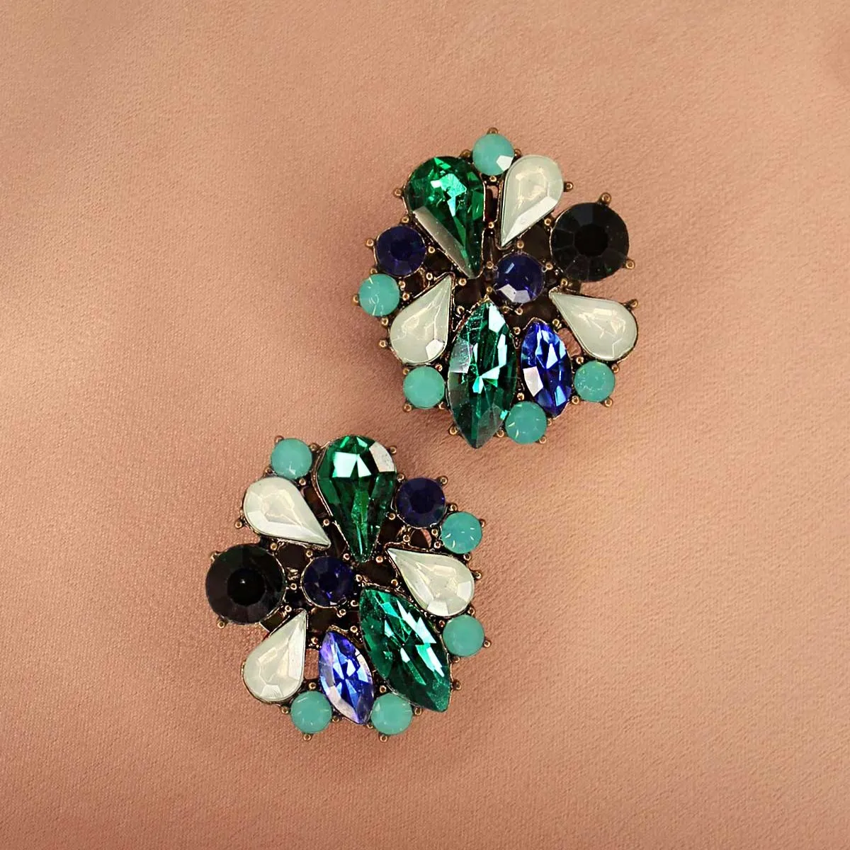 Shoe Clip Victoria Green Crystal
