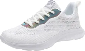 Slip on Walking Shoes for Women Memory Foam Non Slip Vintage Wide Running Shoes Breathable Gym Workout Shoes Fashion Lace Up Sneakers