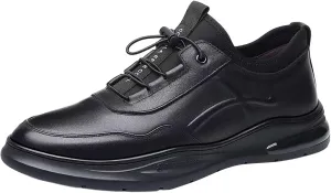 Slip on Walking Shoes Men Casual Dressy PU Leather Memory Foam Breathable Lightweight Fashion Sneakers Non Slip Travel Jogging Workout Tennis Shoes Wide Width