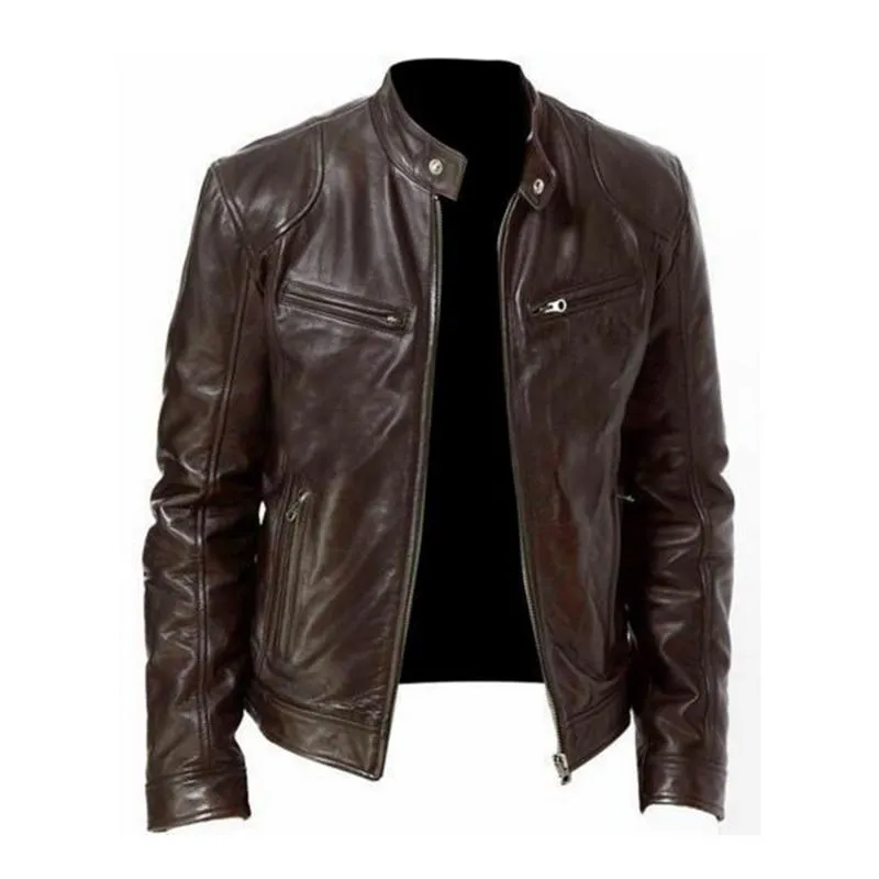 West Louis Motorcycle Street Style Leather Jacket