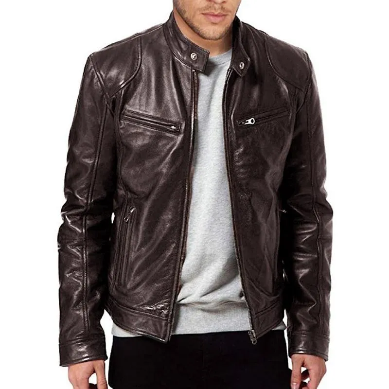 West Louis Motorcycle Street Style Leather Jacket