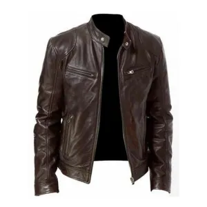 West Louis Motorcycle Street Style Leather Jacket