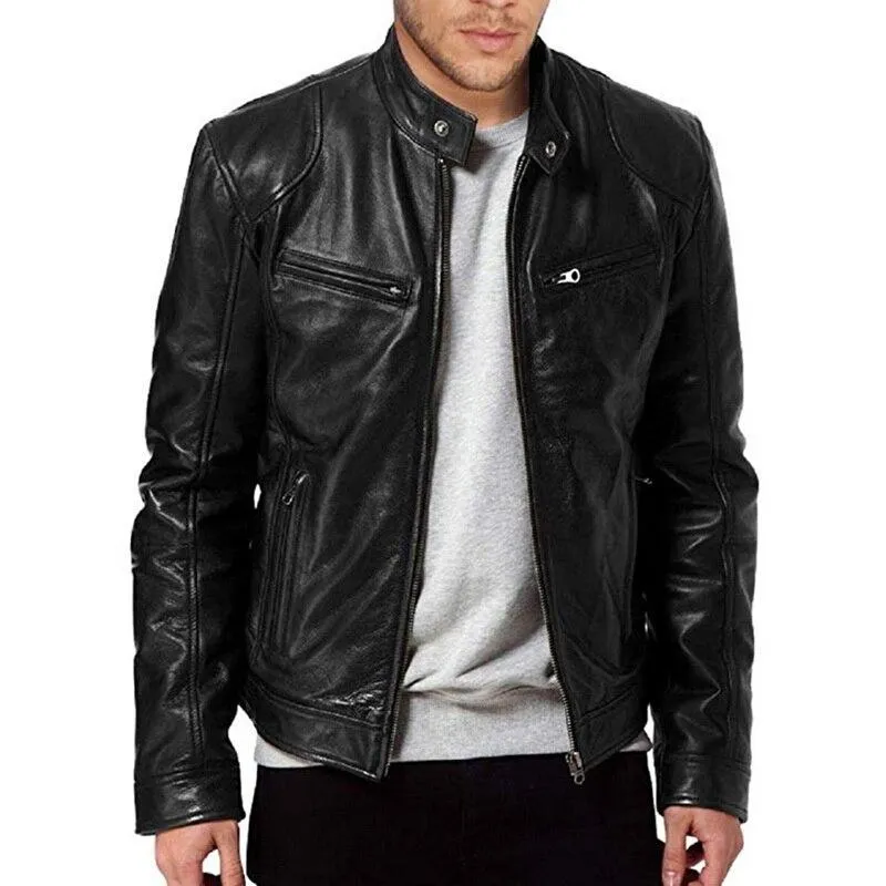 West Louis Motorcycle Street Style Leather Jacket
