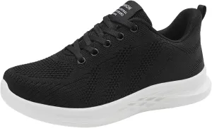 Women's Slip on Walking Shoes Comfy Knitted Non Slip Arch Support Running Shoes Breathable Mesh Sports Workout Tennis Shoes Fashion Lace Up Sneakers