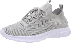 Womens Walking Shoes Slip on Memory Foam Non Slip Comfortable Running Shoes Breathable Mesh Sports Workout Tennis Shoes Fashion Lace Up Sneakers